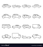 Outline car collection icon Royalty Free Vector Image , #Sponsored, #collection, #icon, #Outline, #car #AD