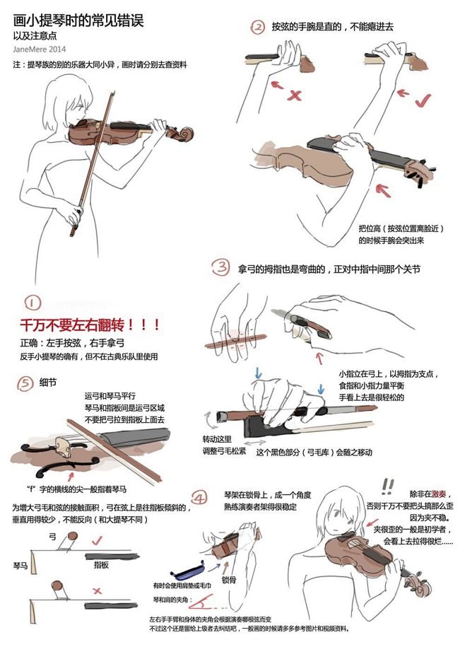 人体绘画-小提琴演奏动作注意事项