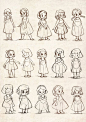 Sketches of little girls