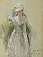 Berthe Morisot (1841-1895)  Femme en gris debout