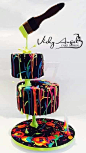 Paint splatter neon cake Gravity: 