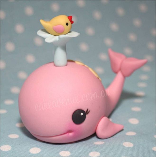 Whale cake topper wi...