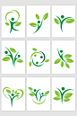 绿色植物叶子logo矢量素材