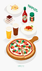 那不勒斯 餐饮食物 小吃美点心 手绘食品插图插画设计AI tid296t000261