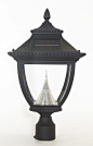 Pagoda Eight-LED Solar Light Fixture on Three-Inch-Diameter Pole Fitter: 