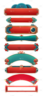 2309SC-素材组合-大气中国风扇形边框元素