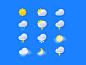 Weather icons icons set moon mist rain sun cloud icons icon vector illustration