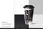 多规格一次性咖啡奶茶冷热饮杯纸杯包装设计ps样机素材展示效果图