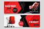 Black friday banners with photo in flat design Free Vector