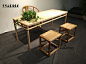 老榆木书桌椅茶桌凳明式书桌会议桌家具新中式实木书桌画案餐桌椅