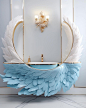 Photo by Loving Haute Couture on August 12, 2023. May be an image of sink, chandelier, mirror and wash basin.