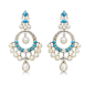 Amrapali earrings featuring pearls, turquoise and diamonds.