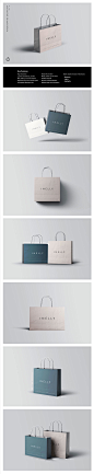 品牌商店购物纸袋设计效果图样机PSD模板 Shopping Bag Mockup