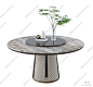 现代圆形大理石餐桌3d模型3D模型下载【ID:778379031】