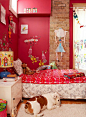 红色小户型儿童卧室装修图片