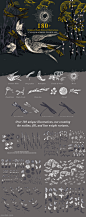 植物钻石包装欧式文艺复古动物肌理燕子燕窝鸟AI设计素材 (3)