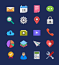 20 Flat Icons Vector PSD