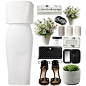 A fashion look from August 2015 featuring white cocktail dresses, heeled sandals and leather wallet. Browse and shop related looks.