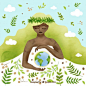 Nice background for the mother earth day Free Vector