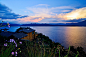 Lugu Lake at sunset : Lugu lake,Yunnan,China