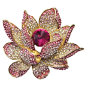 Lotus Dream Pink Crystal Diamante Petal Gold Tone Brooch Pin by jewelryany