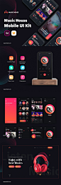 +30屏幕和着陆页，Music House Mobile UI Kit_UI集合_乐分享素材网_psd素材_平面素材_png素材_免费素材_素材共享平台