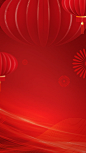 新年海报素材红色灯笼背景图合集