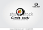 Circle Sushi Creative Logo Template. Japanese Cuisine vector logo illustration.