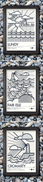 Shipping Forecast Prints by Neil Stevens, via Behance 