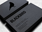 Black on black business card.: 