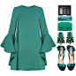 A fashion look from October 2016 featuring flounce dress, ankle tie sandals and gem earrings. Browse and shop related looks.