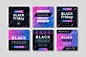 Gradient black friday instagram post collection Free Vector