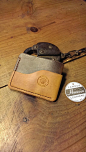 Contrasting Horween Leather Wrap wallet. Front by MasconLeather