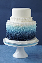 Fancy Frill Blue #Ombre #Cake