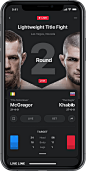 Iphone screen, rewind app, UFC
