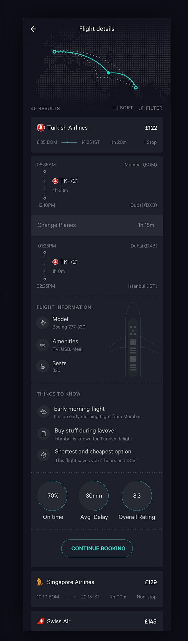一款完整的航空app界面设计分享-UI设...
