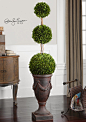 Uttermost Triple Topiary Preserved Boxwood traditional-artificial-plants-and-trees