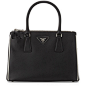 Prada Saffiano Lux Double-Zip Tote Bag