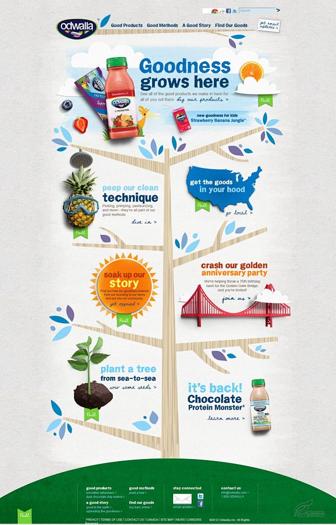 odwalla　网站截屏欣赏 欧美|英文...