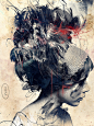 Russ Mills 插画作品分享 自由 水彩 插画 手绘 喷溅 个性插画 