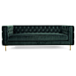 007 Inside Out Sofa in Hunter Green Velvet