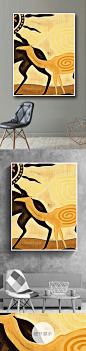 骆驼沙漠抽象北欧室内装饰画