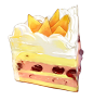 手绘美食fwuyex 的插画 摹写甜点 芒果蛋糕