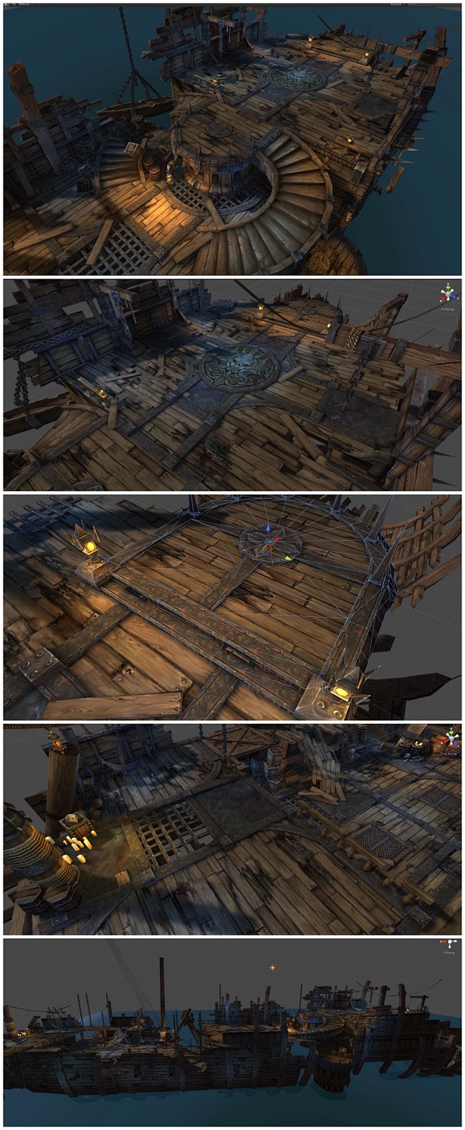 游戏美术素材 暗黑风写实魔幻物件废墟船模...