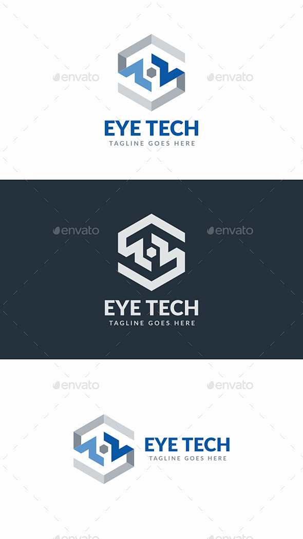 眼睛科技——抽象标志模板Eye Tech...