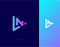 L+N+play button LN Monogram Logo