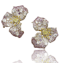 The Art of Pave: Pink Sapphire Rose Earrings by CINDY CHAO: 