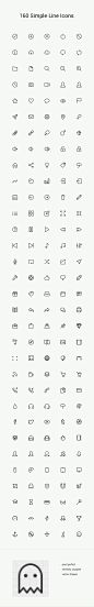 Simple Line Icons (Free PSD, Webfont) by GraphicBurger , via Behance