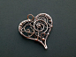 Heart pendant with spirals by SilverDeFactory