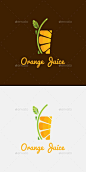 Orange Juice Drink Logo Template Vector EPS, AI Illustrator, Font: 